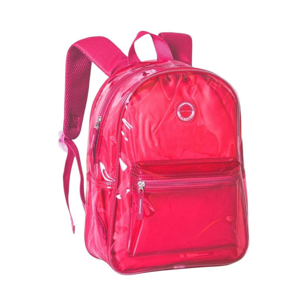 Foto 2 de Mochila costas transparente neon rosa clio