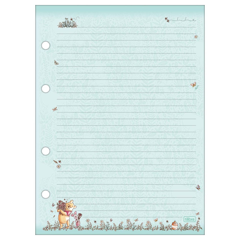 Foto 3 de Bloco fichário colegial 4 furos 80fls ursinho pooh tilibra