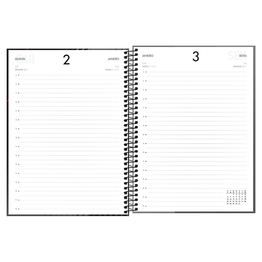 Foto 3 de Agenda 2025 executiva espiral diária spot cinza tilibra