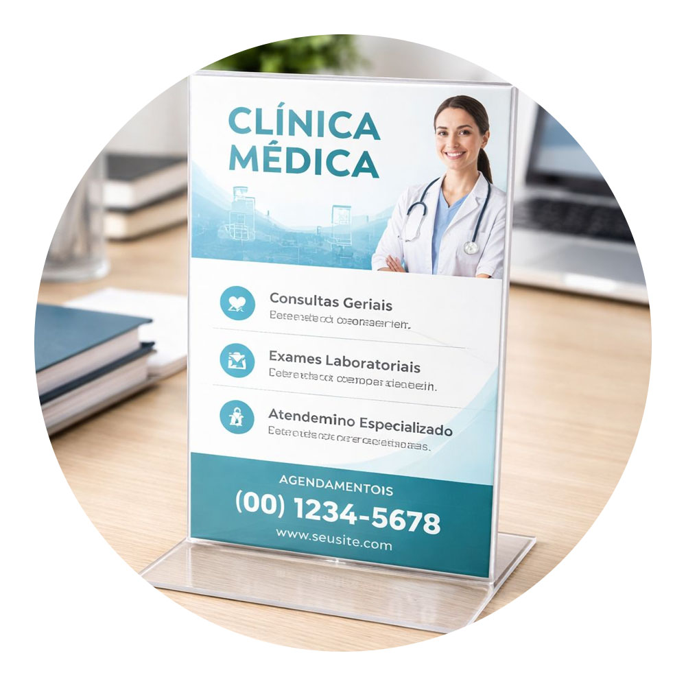 Foto 3 de Organizador display t acrílico cristal 10x15cm para mesa