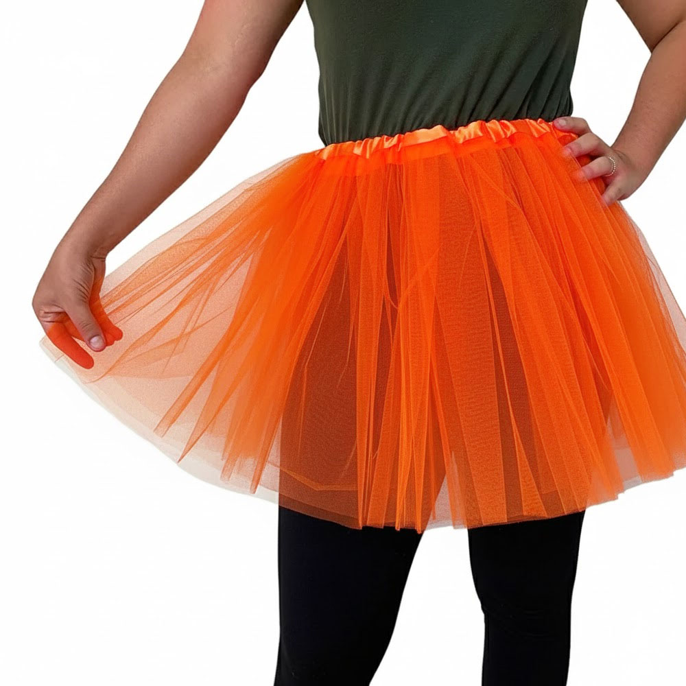 Foto 2 de Saia tule adulto 40cm lisa laranja fantasia