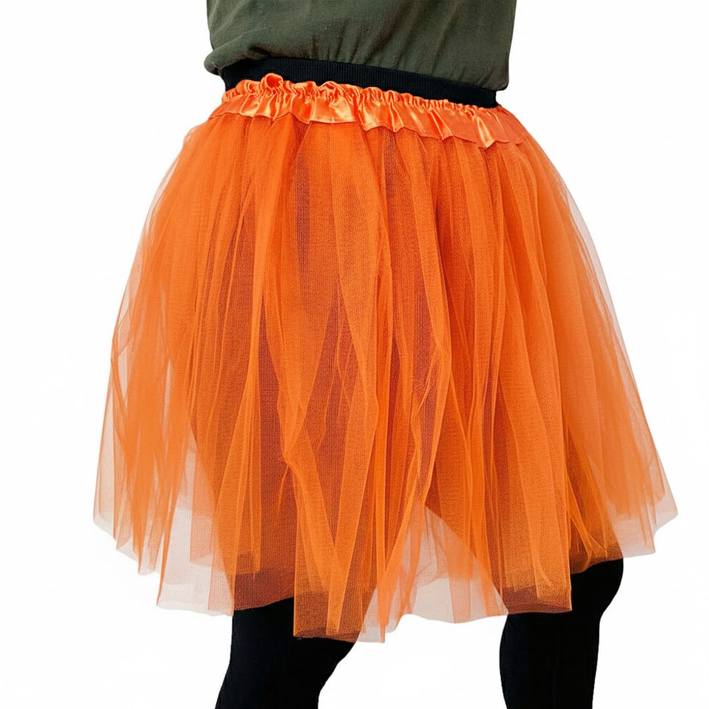 Foto 3 de Saia tule adulto 40cm lisa laranja fantasia