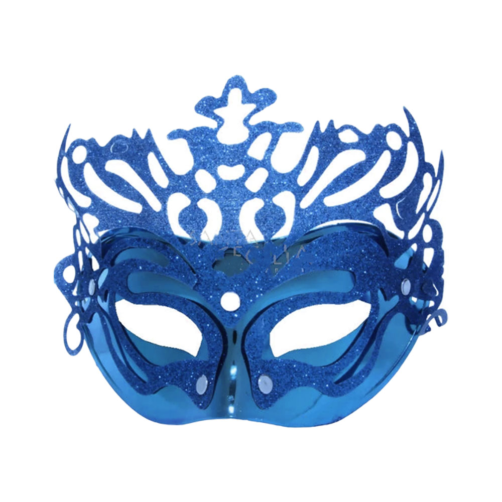 Foto 2 de Mascara veneza gala glitter luxo azul carnaval festas